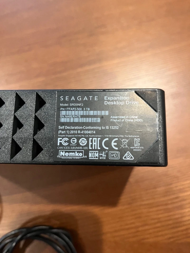 Seagate Expansion External 3 TB Hard Drive Model SRD0NF2 (Works) - Image 2 of 4