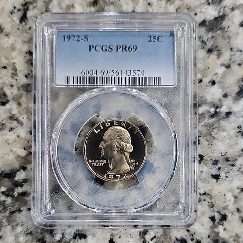1972-S Proof Washington Quarter 25C Silver PCGS PR69 Uncirculated
