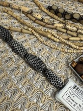 100 Vintage Bamboo Beads 8x25mm - 2 Hole Oval Spacer Beads For Jewelry Making 551A