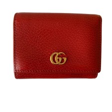 Gucci GG Marmont red leather Wallet authentic with COA 3.2x4.5  