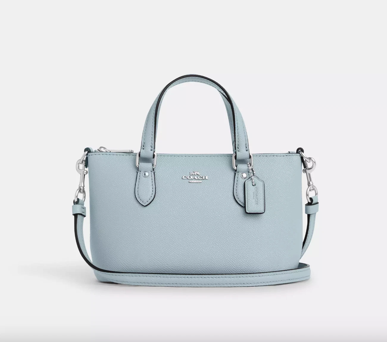 Nuova con etichette Tracolla Coach Mini Gallery CN752 Blu Pallido Glitterata ✨ Pelle