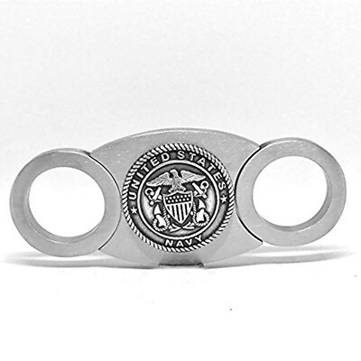 US Navy Cigar Cutter, Self-Sharpening Double Guillotine Blades in Gift Box by...
