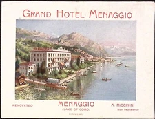 MENNAGIO LAKE COMO ITALY GRAND HOTEL MENAGGIO Vintage Hotel Brochure