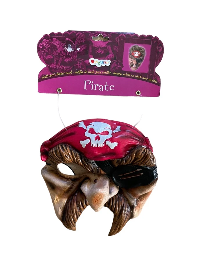 Disguise Adult Pirate Mask Chinless Vinyl 2004 - Image 2 of 4
