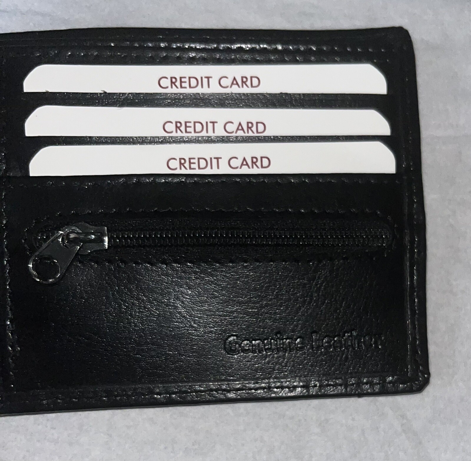 Mens Personalised Engraved Luxury Real Soft Genuine Leather Black Wallet Quality image 4