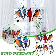 Stained Glass Window Panel Suncatcher Multicolor Birds Home Decor 4/7 Birds  