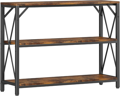 Entry Table 40'' Width, 3-Tier Entryway Table with Storage, Industrial Sofa Table