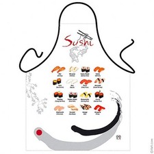 SUSHI rolls Japanese food unisex kitchen apron 100 Polyester Made in Italy
