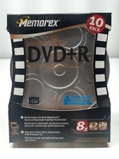 Memorex Directors Cut DVD R 8x 4.7GB 120min Video 10 Pack in a in Brand New