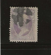 US Scott #153 used 24c Purple General Scott 1870 Bank note  Cork Cancel f/vf