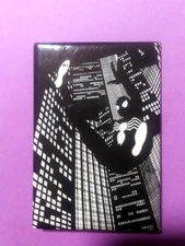 MARVEL Comics Group Spider-Man Black & White Rectangle Pin Back vintage 1986