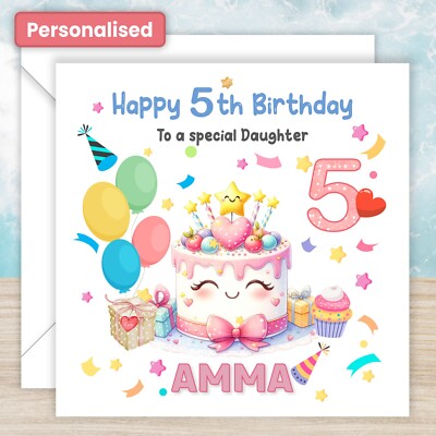 Personalisierte HAPPY BIRTHDAY KARTE Enkelin Tochter Mädchen Schwester Freundin Kuchen