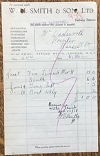 Keighley 1938 WH Smith Bookstall Railway Station Receipt Wadsworth Russell St