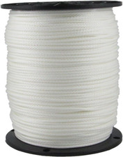 1/8 Inch White Dacron Polyester Rope - 1000 Foot Spool  Solid Braid - Industria