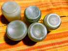 Vintage JADE  5 TEA Cups  Flower Design Chinese Preowned — photo 4