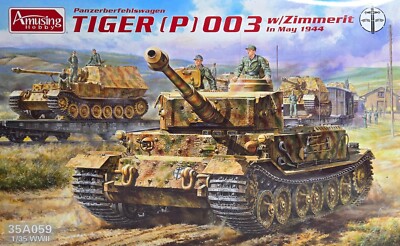 35A059 Amusing Hobby German Tiger (P) 003 w/Zimmerit Bausatz 1:35
