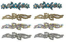 JCGY Set of 8 Barrettes Med/Small Sparkly Crystal Hair Clips Thin Hair U0927-8