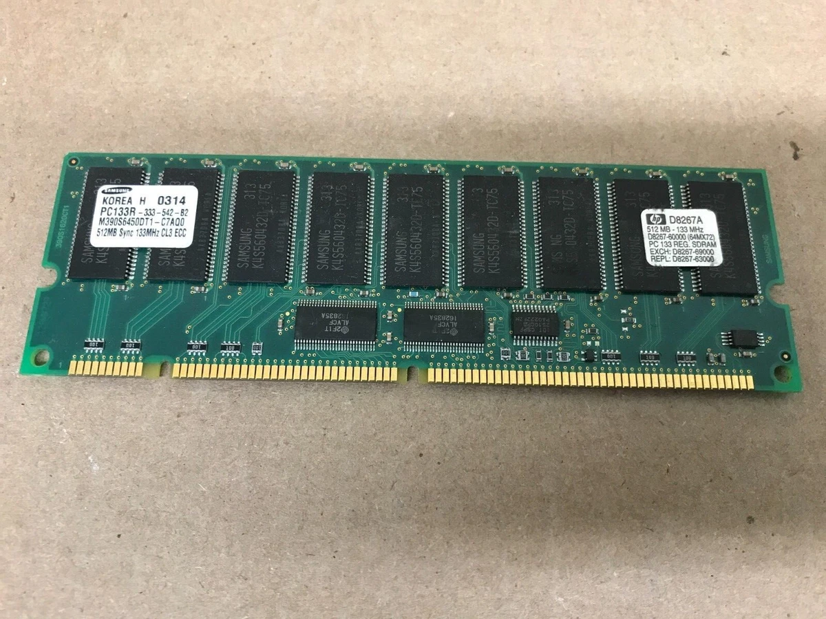 HP/SAMSUNG 512MB PC133R ECC DIMM Memory HP Part# D8267A | eBay