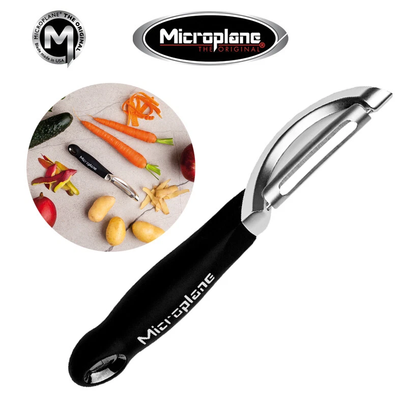 MICROPLANE PROFESSIONAL BLACK SWIVEL VEGETABLE POTATO PEELER STAINLESS STEEL
Opens in a new window o