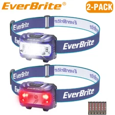 EverBrite 2-Pack Super Bright LED Headlamp Flashlights 5 Lighting Modes Headlamp