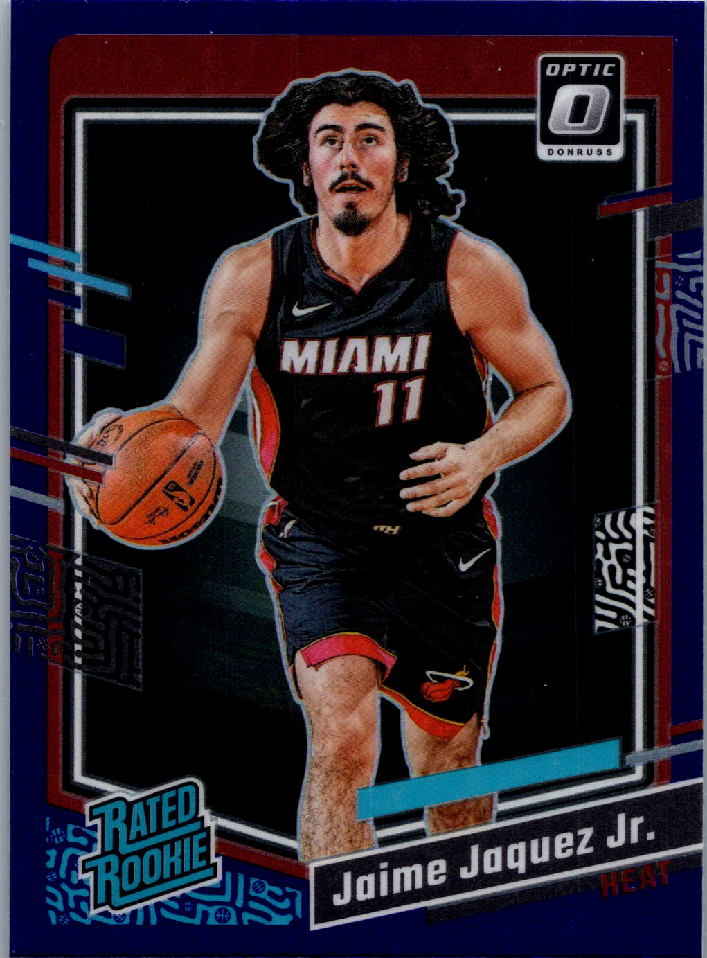 2023-24 DONRUSS OPTIC JAIME JAQUEZ JR. RATED ROOKIE PURPLE MIAMI HEAT 216