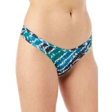 No Boundaries Women's Cotton Thong Panties Size 3XL Blue Green Tie Dye NEW