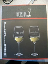 Box of 2 Reidel Vinum Zinfandel/Reisling Grand Cru with Platinum Rim Wine Glass