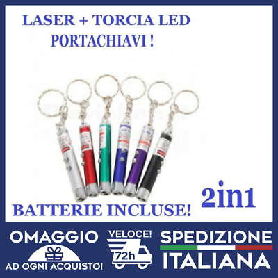Torcia Puntatore Laser 100mW Impermeabile Con 6 LED - Foto 3