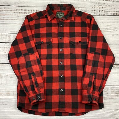 Woolrich Oxbow Bend Flannel Shirt Red Buffalo Plaid Button Up