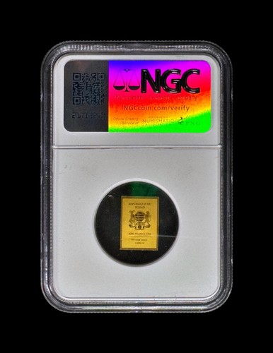 CHAD. 2022, 3000 Francs, Gold - NGC MS70 - Top Pop 🥇 German, Gustav Heinemann - Picture 4 of 5