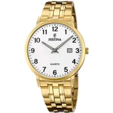 Festina Classics F205131 Mens Gold Stainless Steel Analog Quartz Dial Wristwatch