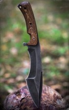 13" CUSTOM HANDMADE CARBON STEEL BLADE HUNTING BOWIE KNIFE WOODEN HANDLE SHEATH