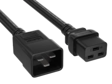 5ft IEC320 C20 to C19 Heavy Duty Power Cord 12AWG 20A/250V SJT, Black