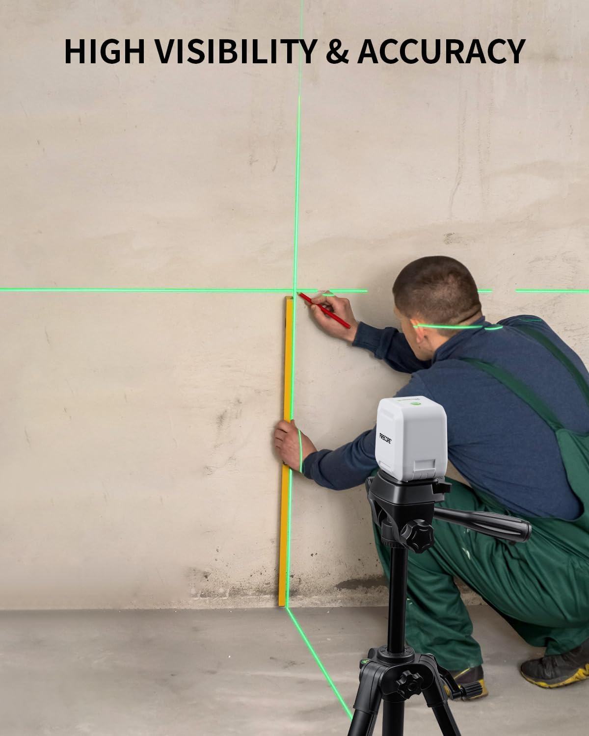 Firecore Laser Level with Tripod, Self Leveling Laser Level Green Cross Line Las