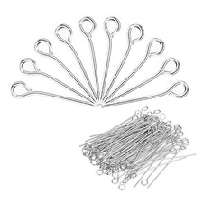 500Pcs Eye Pins Jewelry Findings Eye Pins 16mm Iron Eye Pins Silver