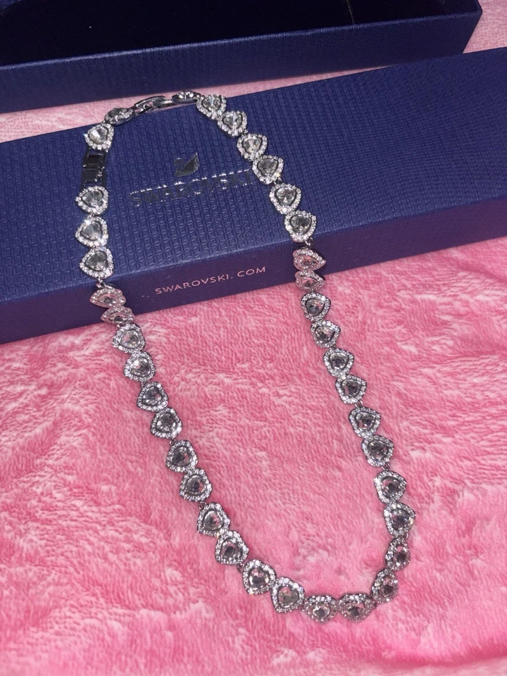 SWAROVSKI ARIANA GRANDE Sparkling Heart Tennis Necklace, Silver Boxed Gift! - Image 3 of 4