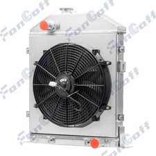 4 Row Radiator W Shroud Fan For 1942-48 Ford Mercury Sedan Chevy V8 Engine 4 Row Radiator W Shroud Fan For 1942-48 Ford Mercury Sedan Chevy V8 Engine