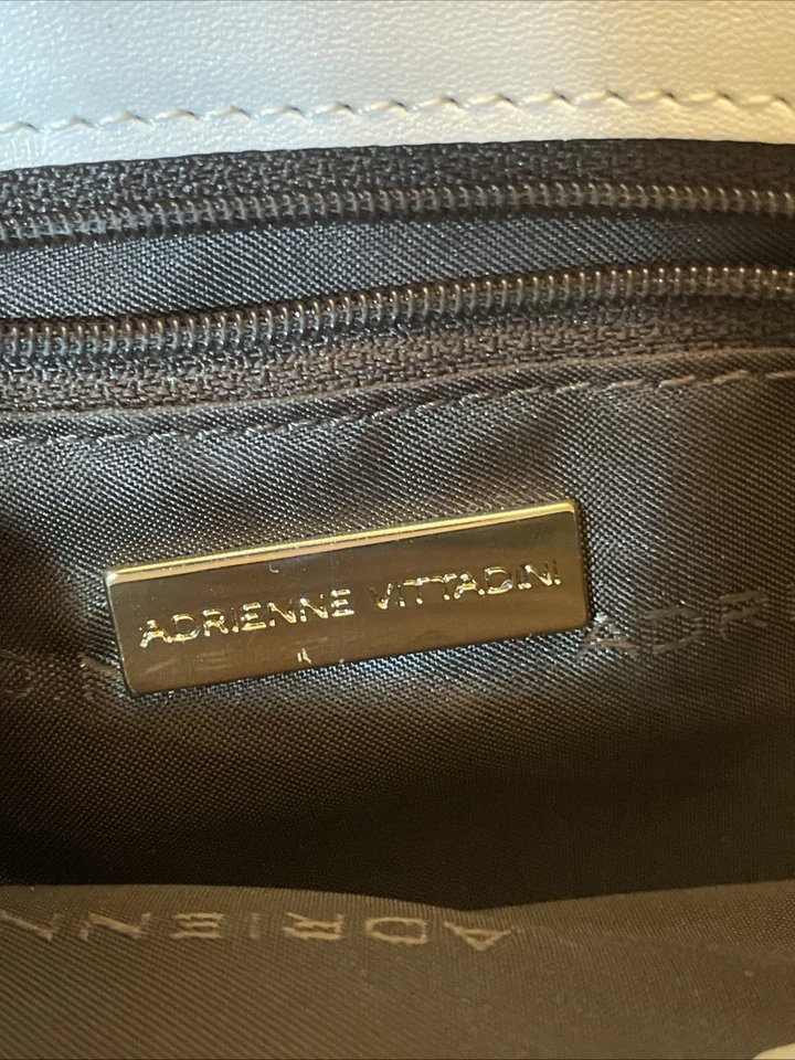 Adrienne Vittadini Mujer Cuero Blanco Bolso de Mano Cartera de Hombro Bolso de Mano Foto 3 de 4