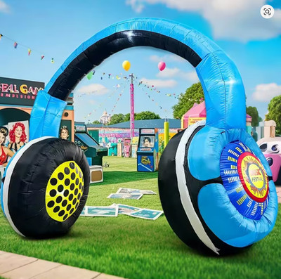 80's 90's Party Decoration 10FT Inflatable Headphones Archway Party Decorations,
