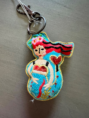 Whimsy Embroidered & Beaded Purse Charms - Mermaid