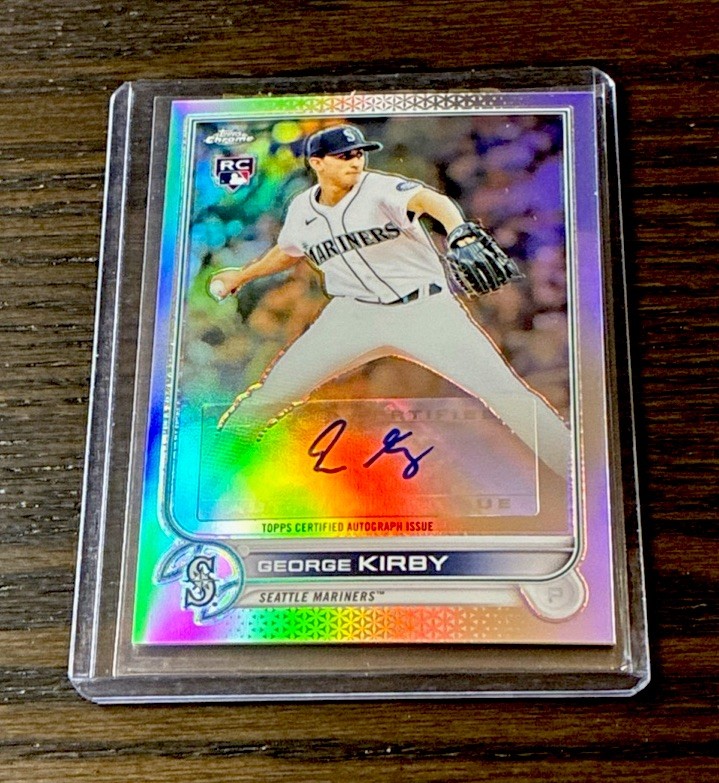 2022 George Kirby Topps Chrome Update Rookie Auto MLB Refractor #AC-GK (AU RC)