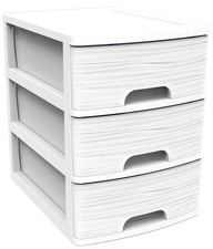 EDA Schubladenbox STONE DIN A4 3 Schübe PP w...