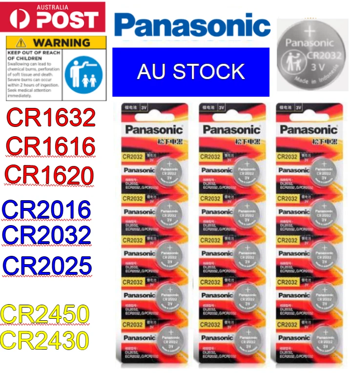 PANASONIC BATTERY CR1220 CR1616 CR1620 CR1632 CR2032 CR2025 3V ROUND BATTERIES - image 1 of 1