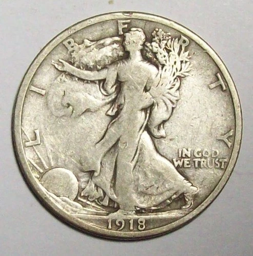 1918-S WALKING LIBERTY HALF DOLLAR Original Fine   #35C11