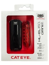 Image of New: Cateye HL-EL 160 & OMNI 5 Front/Rear Bike Lights - 50 Lumens Max (IPX-7)
