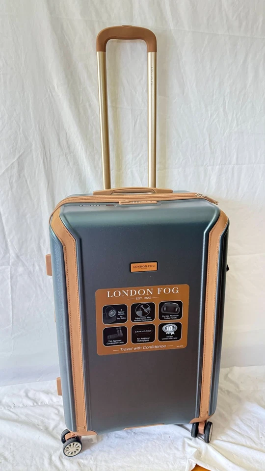 New London Fog Regent 25" Expandable Spinner Luggage Tsa lock Suitcase Blue - Image 3 of 4