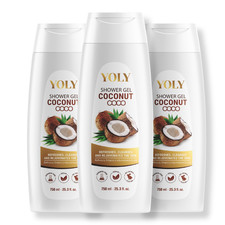 YOLY Coconut Shower Gel - Refreshing Body Wash [PACK OF 3], 25.3 fl oz each 0.67 per gallon