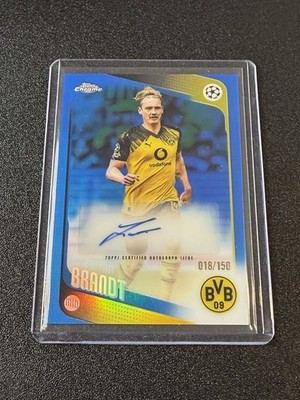 2025-26 Topps Chrome UEFA Julian Brandt Auto Blue Refractor #/150 Dortmund