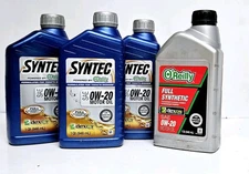 Syntec & O'Reilly SAE 0W-20 Full Synthetic Engine Motor Oil 4 Quarts