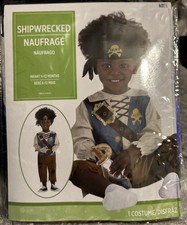 ShipWrecked Pirate 3pc Costume with Scarf and Sword Infant 6-12 mo Baby